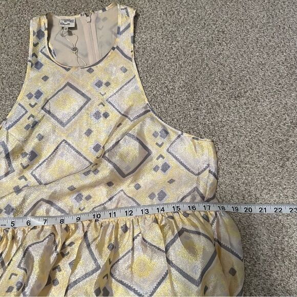 Baum Und Pferdgarten yellow abstract printed drop waist midi dress size 40 NEW - Picture 8 of 15